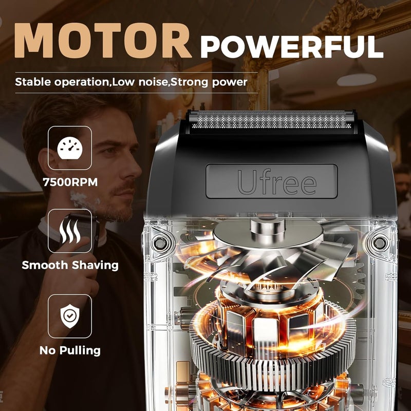 UFREE Beard Trimmer for Men, Foil Shaver Electric Razor, Shavers for Body Face Nose Ear, Cordless Hair Trimmer, Professional Hair Clippers, Mustache Grooming Kit Birthday Gifts for Men - Image 4